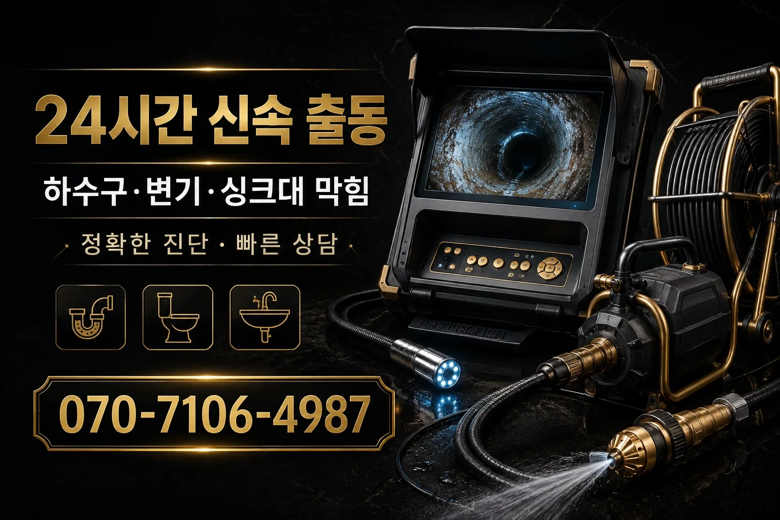 빛담배관 블랙 골드 배관내시경 장비 서비스 안내